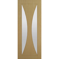 Deanta oak veneered interior door with safety glass