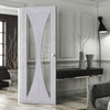 Bespoke Sorrento Prefinished Light Grey Ash Internal Door - Clear Glass