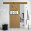 Single Sliding Door & Wall Track - Sorrento Oak Flush Door - Prefinished