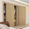 Three Sliding Maximal Wardrobe Doors & Frame Kit - Sorrento Oak Flush Door - Prefinished