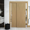 Pass-Easi Two Sliding Doors and Frame Kit - Sorrento Oak Flush Door - Prefinished