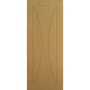 Pass-Easi Two Sliding Doors and Frame Kit - Sorrento Oak Flush Door - Prefinished
