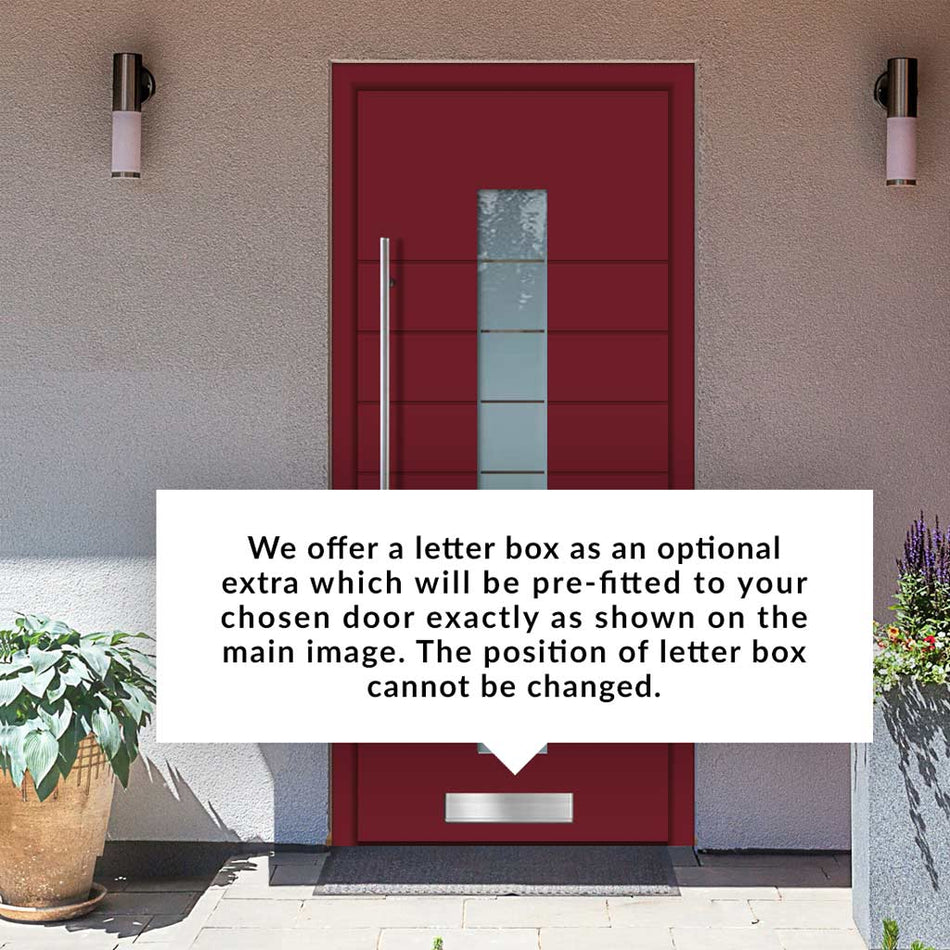 External ThruSafe Aluminium Front Door - 1185 CNC Grooves - 7 Colour Options