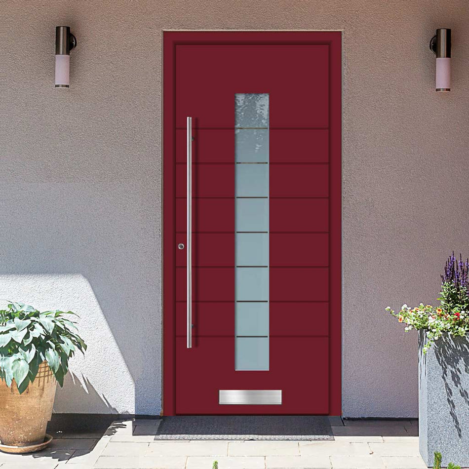 External ThruSafe Aluminium Front Door - 1185 CNC Grooves - 7 Colour Options