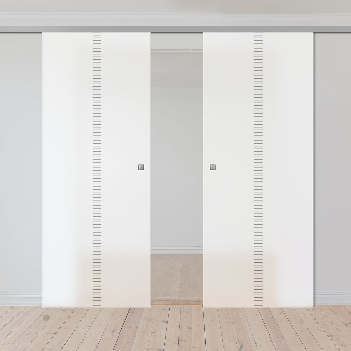Double Glass Sliding Door - Spott 8mm Obscure Glass - Clear Printed Design - Planeo 60 Pro Kit
