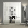 Spott 8mm Obscure Glass - Obscure Printed Design - Double Evokit Pocket Door