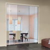 Spott 8mm Clear Glass - Obscure Printed Design - Double Evokit Pocket Door
