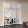 Spott 8mm Clear Glass - Obscure Printed Design - Double Evokit Pocket Door