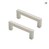 Square Mitred Pull Handles (Pair) in Satin Stainless Steel Finish 225mm