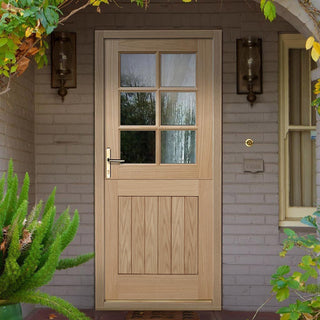 Image: Stable 6L Oak Front Door and Frame Set - Clear Double Glazing