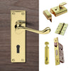 External DL54 Victorian Scroll Lever Stable Door Handle Pack - Brass Finish