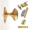 External M61 Centre Knob Stable Door Handle Pack - Brass Finish