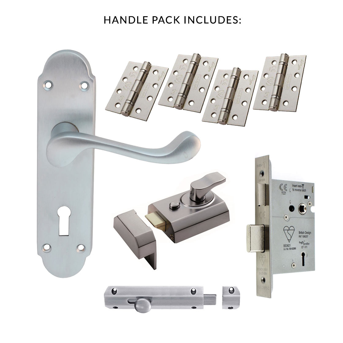 External DL168 Oakley Suite Lever Stable Door Handle Pack - Chrome Finish