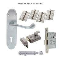 External DL168 Oakley Suite Lever Stable Door Handle Pack - Chrome Finish