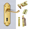 External DL17 Ashtead Suite Lever Stable Door Handle Pack - Brass Finish