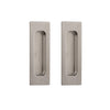 Two Pairs of Chester 120mm Sliding Door Oblong Flush Pulls - Satin Stainless Steel