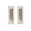 One Pair of Chester 120mm Sliding Door Oblong Flush Pulls - Polished Stainless Steel