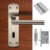 Steelworx CSLP1162P/SSS Mitred Lever Lock Satin Stainless Steel Handle Pack