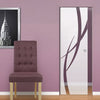 Stenton 8mm Obscure Glass - Clear Printed Design - Single Absolute Pocket Door