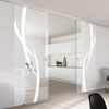 Double Glass Sliding Door - Stenton 8mm Clear Glass - Obscure Printed Design - Planeo 60 Pro Kit