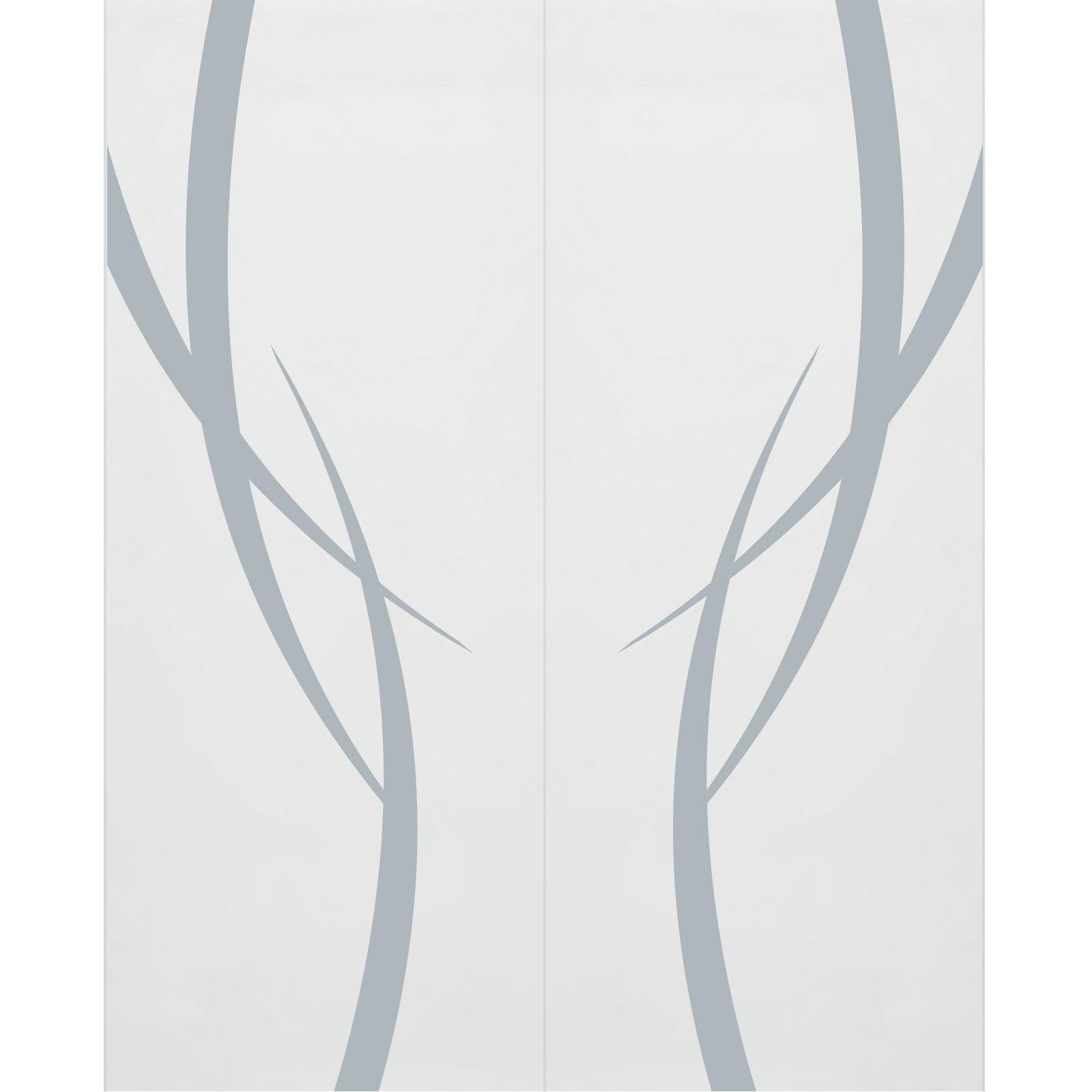 Double Glass Sliding Door - Stenton 8mm Obscure Glass - Clear Printed Design - Planeo 60 Pro Kit