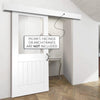 Single Sliding Door & Wall Track - Suffolk Door - Clear Glass - White Primed