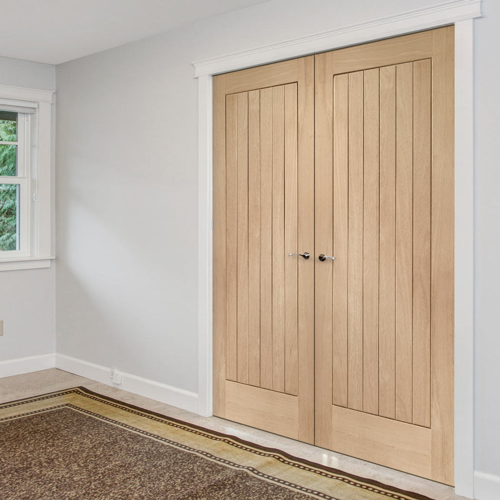 Suffolk Oak Internal Door Pair - Prefinished