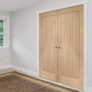 Image: Suffolk Oak Internal Door Pair - Prefinished
