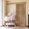 Single Sliding Door & Wall Track - Suffolk Essential Oak Door - Unfinished