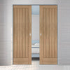 Suffolk Essential Oak Absolute Evokit Pocket Double Pocket Door - Unfinished