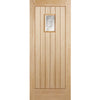 Part L Compliant Arta Exterior Oak Door and Frame Set - Frosted Double Glazing - Two Unglazed Side Screens, From LPD Joinery