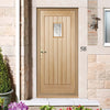 Suffolk Exterior Oak Door and Frame Set - Part Frosted Double Glazing, From LPD Joinery