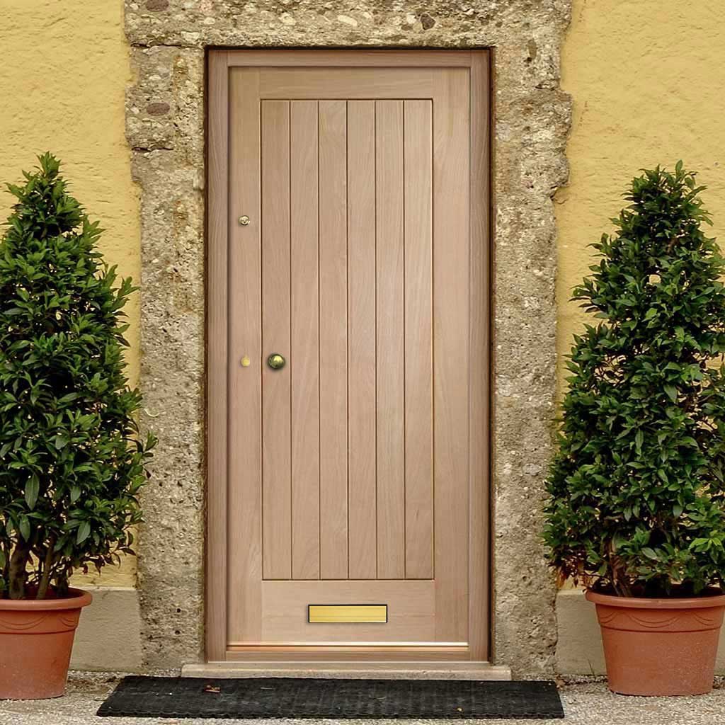 External Suffolk Oak Back Door - Vertical Lining
