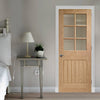 Oak interior door with elegant bevelled glass