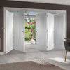 Bespoke Thrufold Suffolk Flush White Primed Folding 3+2 Door