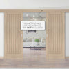 Double Sliding Door & Wall Track - Suffolk Essential Oak Door - Unfinished