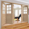 Bespoke Thrufold Suffolk Oak 6 Pane Glazed Folding 3+2 Door - Prefinished