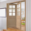 Bespoke Thrufold Suffolk Oak 6 Pane Glazed Folding 2+0 Door - Prefinished