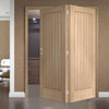 Bespoke Thrufold Suffolk Oak Folding 2+0 Door - Vertical Lining - Prefinished