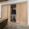 Bespoke Thruslide Suffolk Oak 4 Door Wardrobe and Frame Kit - Prefinished