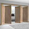 Bespoke Thrufold Suffolk Oak Folding 3+2 Door - Vertical Lining - Prefinished