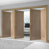 Bespoke Thrufold Suffolk Oak Folding 3+2 Door - Vertical Lining - Prefinished