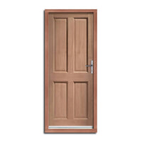 Colonial Hardwood 4 Panel External Door and Frame Set with Fittings, From LPD Joinery