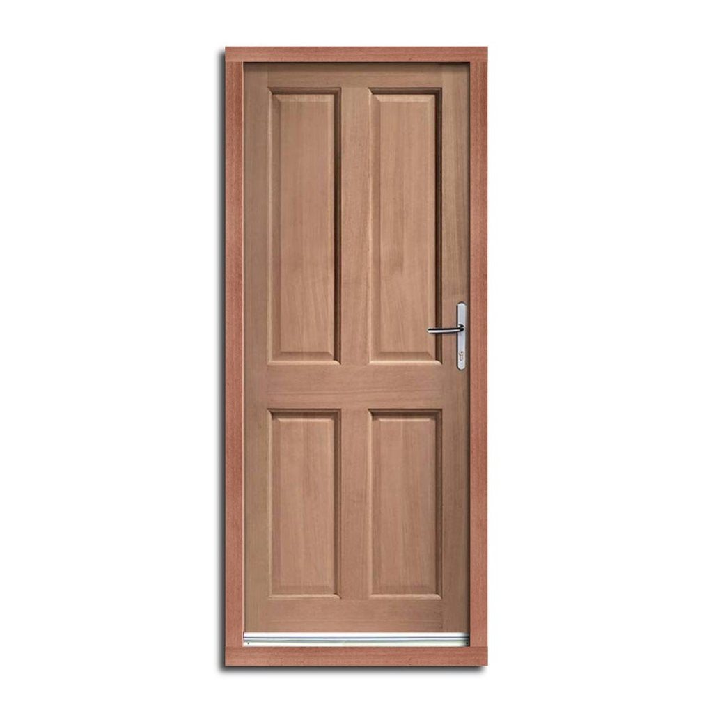 Colonial Hardwood 4 Panel External Door and Frame Set with Fittings, From LPD Joinery