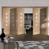 Bespoke Thrufold Contemporary Suffolk Oak 4 Pane Glazed Folding 3+2 Door