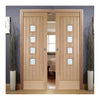 Bespoke Contemporary Suffolk Oak 4L Glazed Double Pocket Door