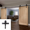 Double Sliding Door & Arrowhead Black Track - Suffolk Oak Doors - Prefinished