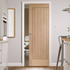 Bespoke Suffolk Oak Single Pocket Door - Vertical Lining - Prefinished