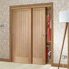 Two Sliding Wardrobe Doors & Frame Kit - Suffolk Oak Door - Prefinished