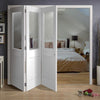 Three Folding Doors & Frame Kit - Suffolk 3+0 - Clear Glass - White Primed